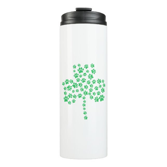 Dog Paw Print Kleeblatt Thermosbecher (Vorderseite)