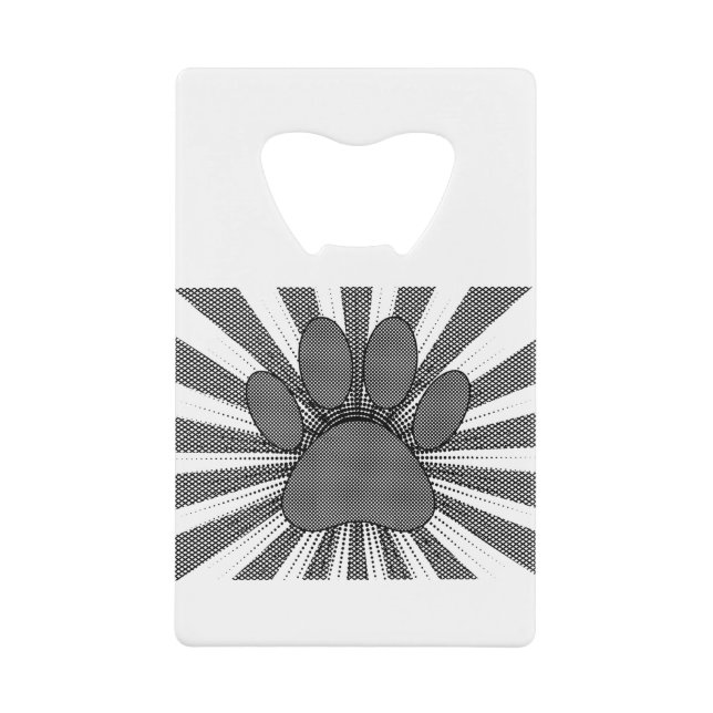 Dog Paw Print Manga Style Geldbeutel Flaschenöffner (Vorderseite)