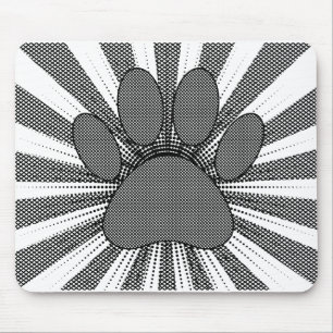 Dog Paw Print Manga Style Mousepad