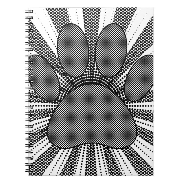 Dog Paw Print Manga Style Notizblock (Vorderseite)