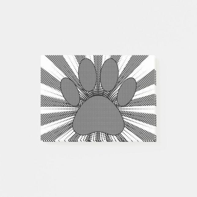 Dog Paw Print Manga Style Post-it Klebezettel (Vorderseite)