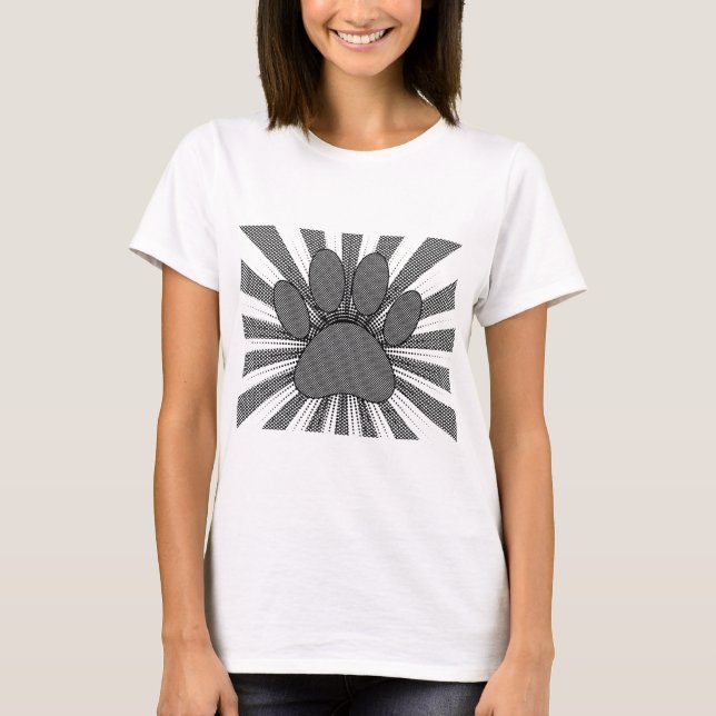 Dog Paw Print Manga Style T-Shirt (Vorderseite)