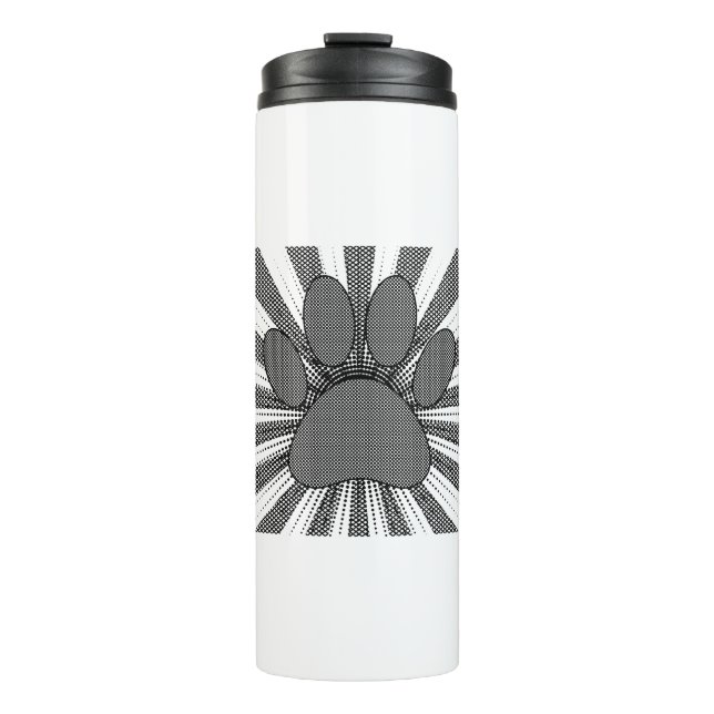 Dog Paw Print Manga Style Thermosbecher (Vorderseite)