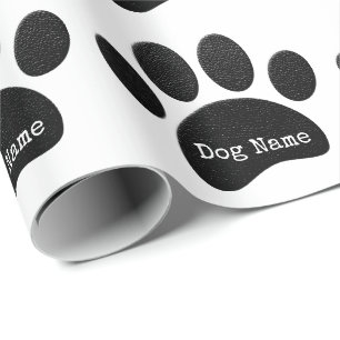 Dog Paw Print mit benutzerdefinierten Schreibmasch Geschenkpapier