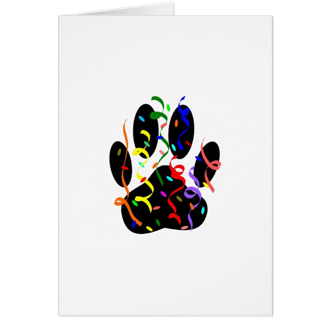 Dog Paw Print mit Confetti und Streamer (Vorne)