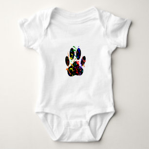 Dog Paw Print mit Confetti und Streamer Baby Strampler