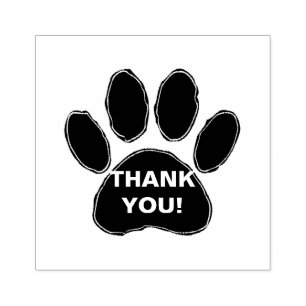 Dog Paw Print mit Dankeschön Nachricht Gummistempel