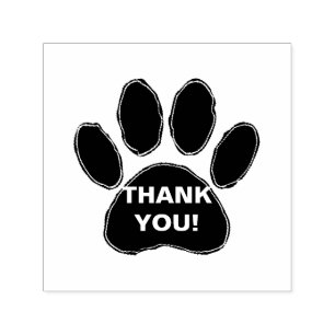 Dog Paw Print mit Dankeschön Nachricht Permastempel