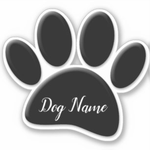 Dog Paw Print mit eigenem Doggie-Namen Aufkleber