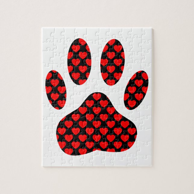 Dog Paw Print mit Herz (Vertikal)