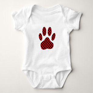 Dog Paw Print mit Herz Baby Strampler