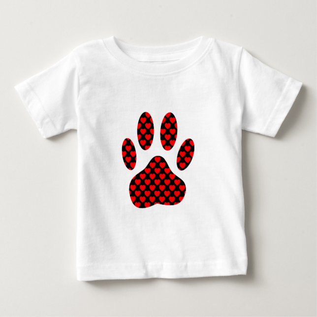 Dog Paw Print mit Herz Baby T-shirt (Vorderseite)