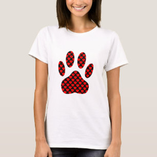 Dog Paw Print mit Herz T-Shirt