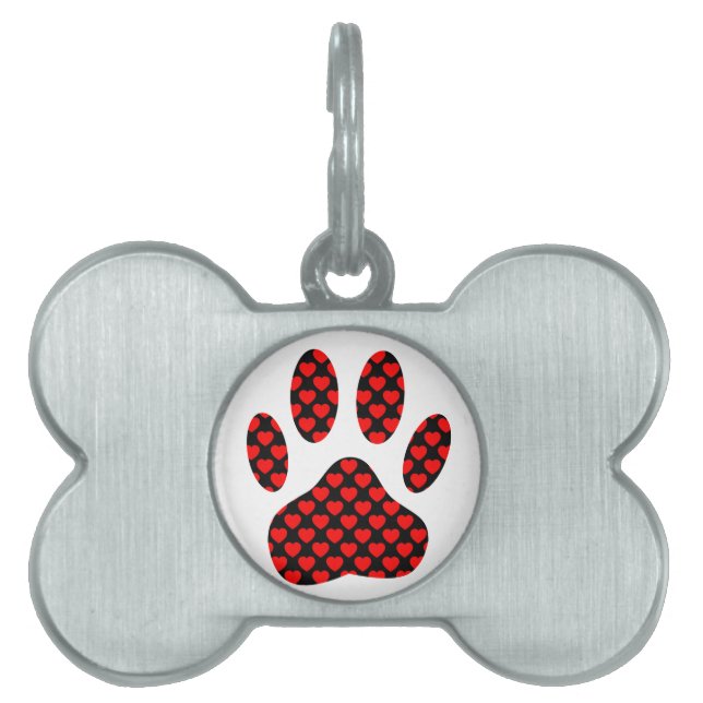 Dog Paw Print mit Herz Tiermarke (Vorderseite)