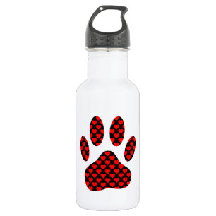Dog Paw Print mit Herz Trinkflasche