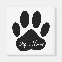Dog Paw Print mit Individuelle Name Keramik Tile