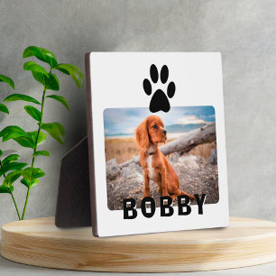 Dog Paw Print Pet Benutzerdefinierter Name des Fot Fotoplatte