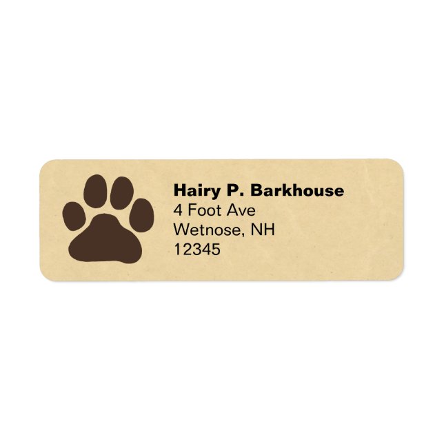 Dog Paw Print Pet Lover Rücksendeadressen-Aufklebe (Vorne)