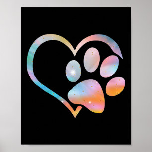Dog Paw Print Psychedelic Gefärbte Krawatte Englis Poster