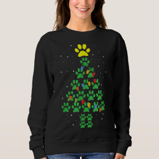 Dog Paw Print Puppy Christmas Tree Lichter Cool X Sweatshirt