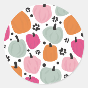 Dog Paw Print Runder Aufkleber