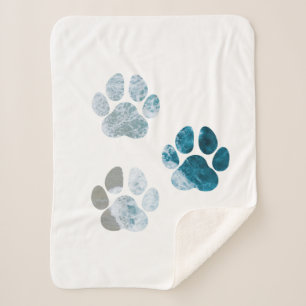 Dog Paw Prints - Beach Waves and Sand Sherpadecke