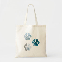 Dog Paw Prints - Beach Waves and Sand Tragetasche