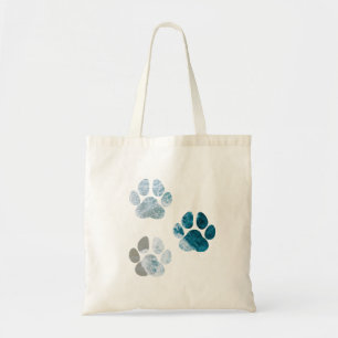 Dog Paw Prints - Beach Waves and Sand Tragetasche