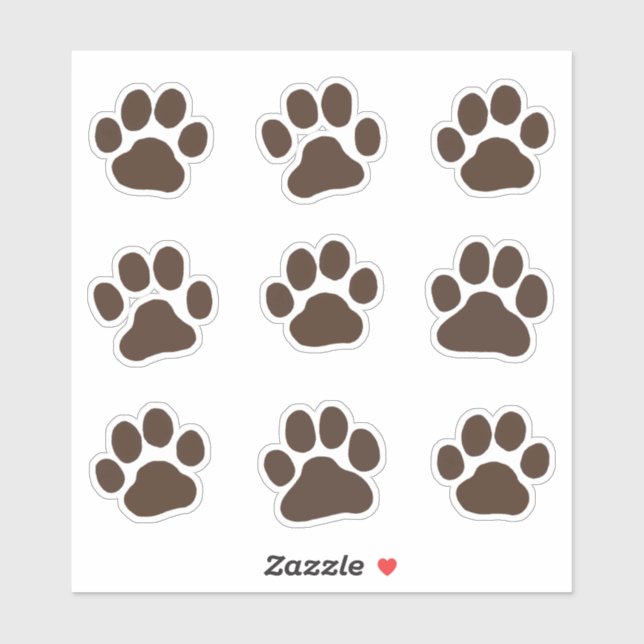Dog Paw Prints Canine Footprints Vinyl Sticker Set (Blatt)