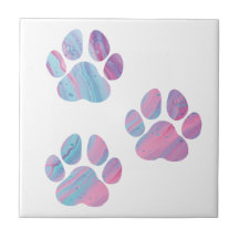 Dog Paw Prints - farbenfrohe Wirbel