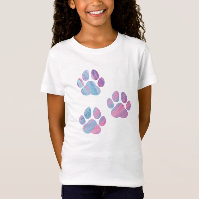 Dog Paw Prints - farbenfrohe Wirbel T-Shirt (Vorderseite)