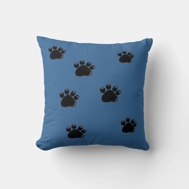 Dog Paw Prints Kissen (Vorderseite)