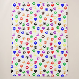 Dog Paw Prints mit Niedlichen Grundfarben Sherpadecke