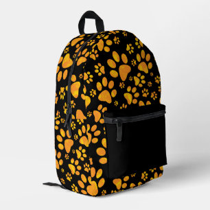 Dog Paw Prints Orange Bedruckter Rucksack