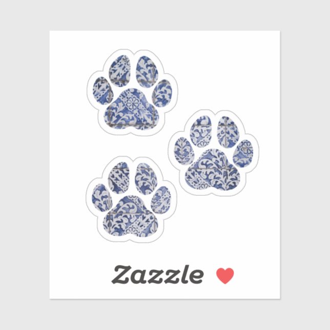 Dog Paw Prints - Portugiesische Tiles Aufkleber (Blatt)