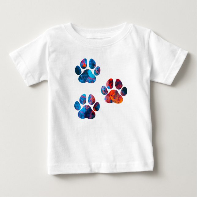 Dog Paw Prints - Tinte in Wasser Baby T-shirt (Vorderseite)