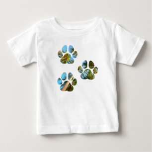 Dog Paw Prints - Tropische Palmen Baby T-shirt