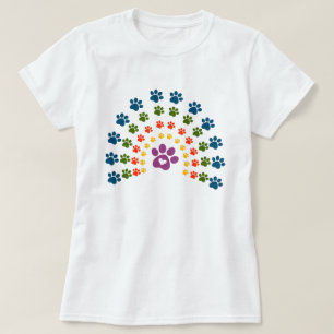 Dog Paw Rainbow T - Shirt