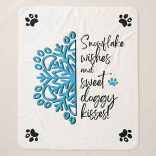 Dog Paw Snowflake Kisses Sherpadecke