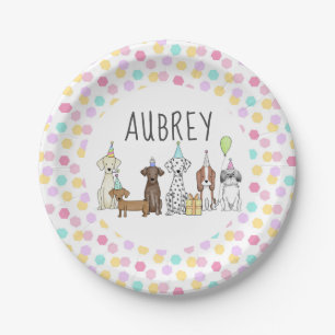 Dog Paw-ty Personalisierte Pastel Hexagon   Pappteller