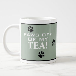 Dog Paw Typografie Tea Lover's Green & White Jumbo-Tasse
