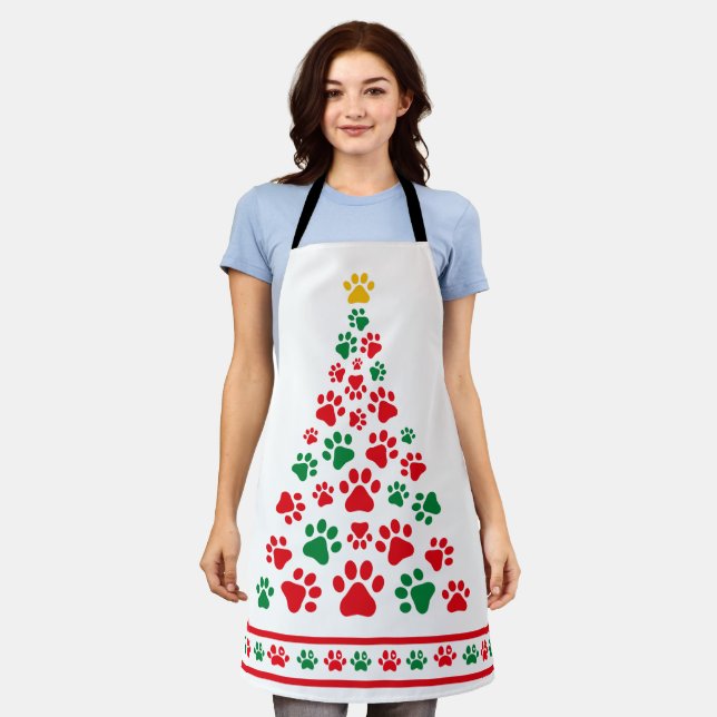 Dog Paw Weihnachtsbaum Schürze (Getragen)