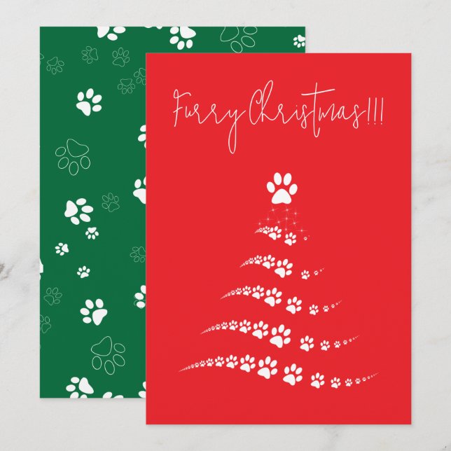 Dog Paw Weihnachtsbaum | Weihnachten (Vorne/Hinten)