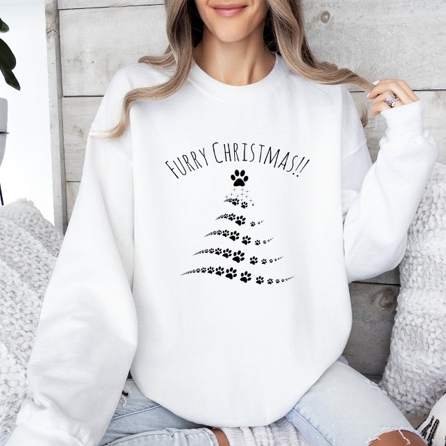Dog Paw Weihnachtsbaum | Weihnachten Sweatshirt (Von Creator hochgeladen)