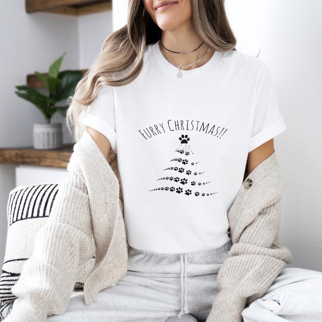 Dog Paw Weihnachtsbaum | Weihnachten T-Shirt (Von Creator hochgeladen)
