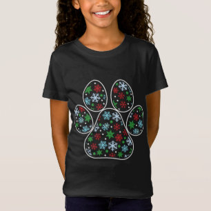 Dog Paw Weihnachtsmuster Niedliche Welpe Pet Lover T-Shirt