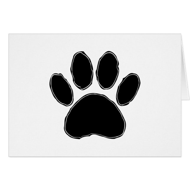 Dog Paw Zeichnend in Schwarz (Vorderseite (Horizontal))