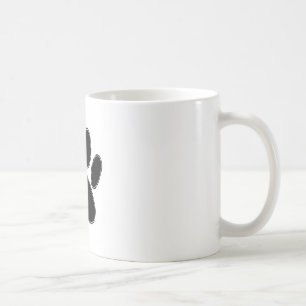 Dog Paw Zeichnend in Schwarz Kaffeetasse