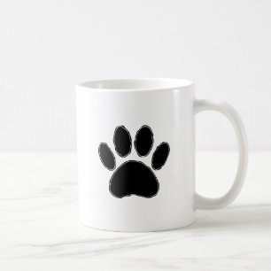 Dog Paw Zeichnend in Schwarz Kaffeetasse