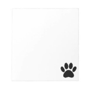 Dog Paw Zeichnend in Schwarz Notizblock